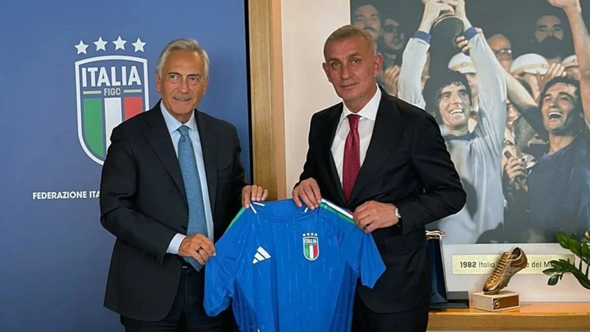 TFF Başkanı Hacıosmanoğlu, İtalya Futbol Federasyonu Başkanı Gabriele Gravina'yı ziyaret etti